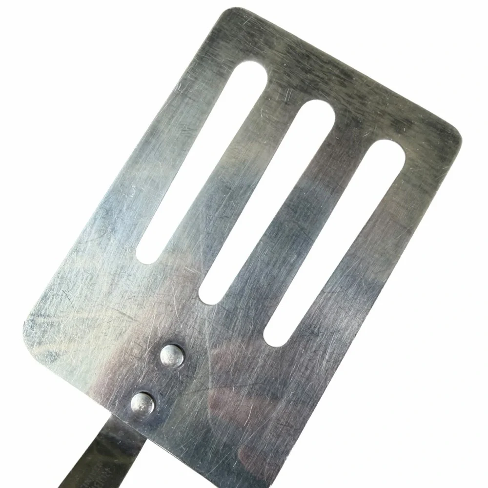 Vtg Robinson Knife Co Short Slotted Spatula Stainless Steel Wood Handle USA GUC
